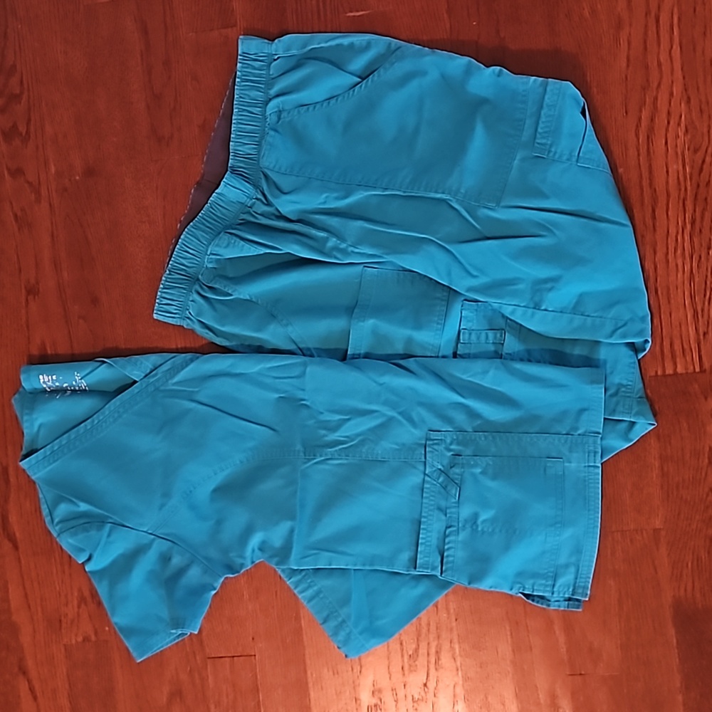 Cherokee Workwear Core stretch scrub set in Teal Blue
